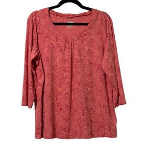 Columbia Titanium women's size XL coral floral long sleeve pullover